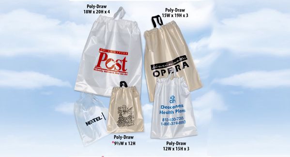 Bags & Totes - Promos4sale.com - Promotional Products, Promotional Items - Plastic Bag with Draw Tape Closure